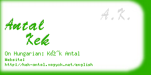 antal kek business card